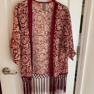 Burgundy kimono